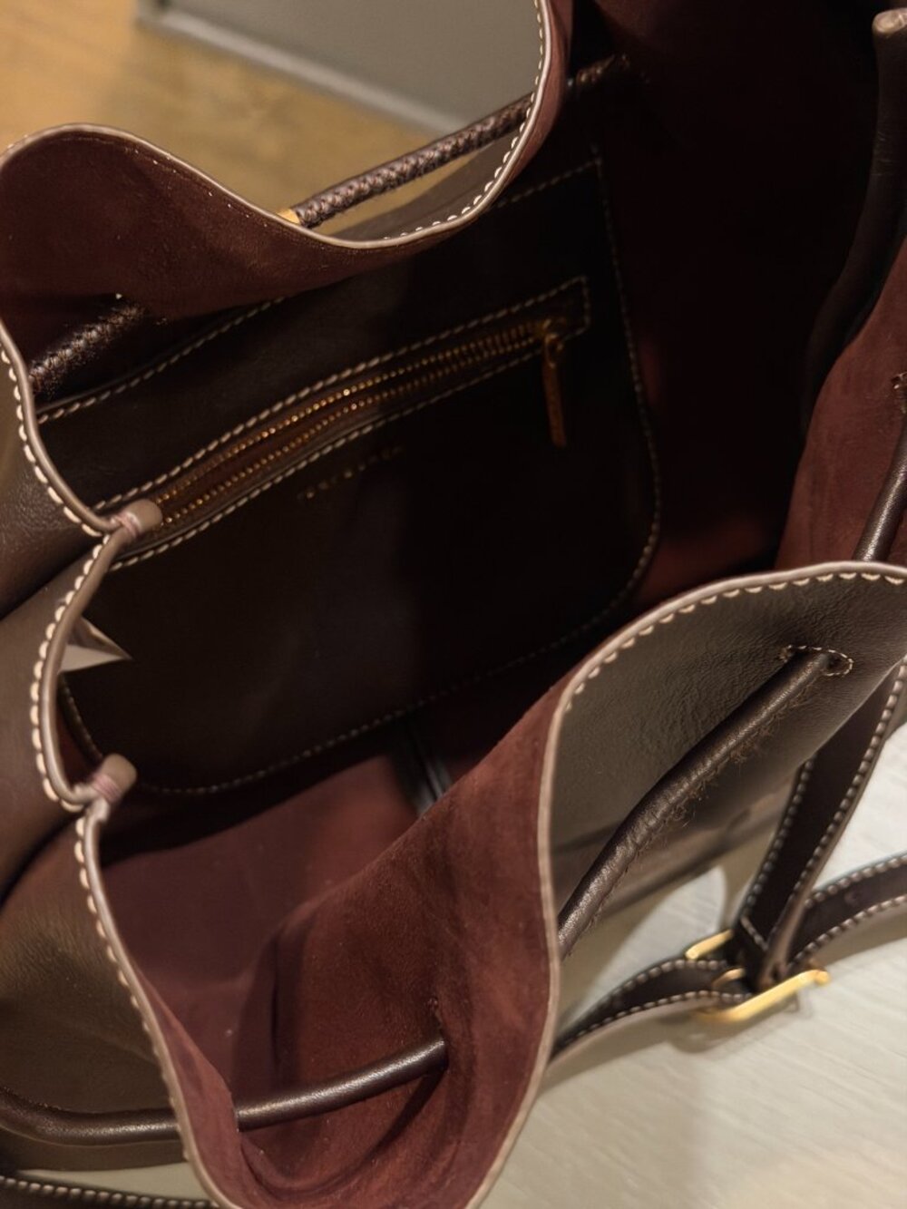 Tory Burch Dark Brown Leather Hobo with Gold Hardware - Picture 4 of 5